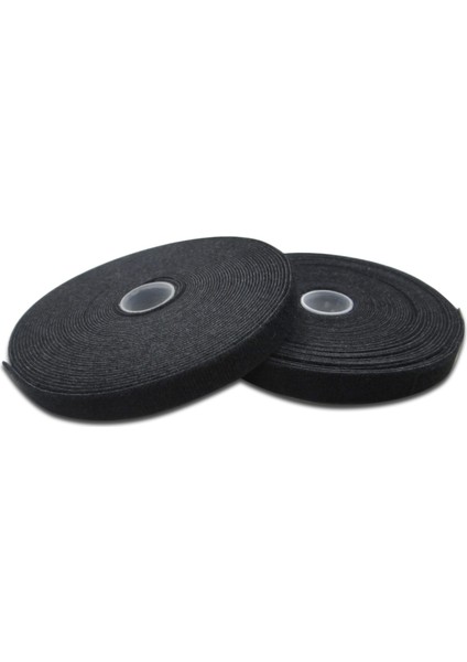 Kablo Düzenleyici Cırt Cırtlı Bant, 10 Metre, 15MM x 2.6mm, Siyah Renk