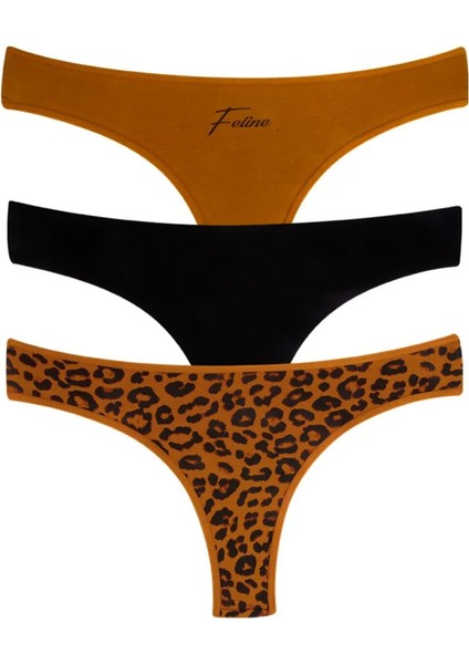 3'lü Brazılıan Leopar Desenli Külot Set