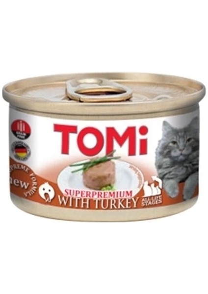 Tomi Kıyılmış Hindili Tahılsız Yetişkin Konserve Kedi Maması 85 gr