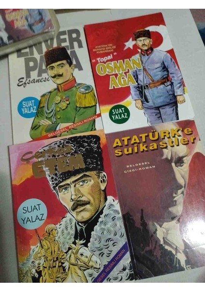 Çizgiroman Seti : Topal Osman Ağa, Enver Paşa Efsanesi, Çerkez Etem, Atatürk'e Suikastler suat Yalaz modelleri
