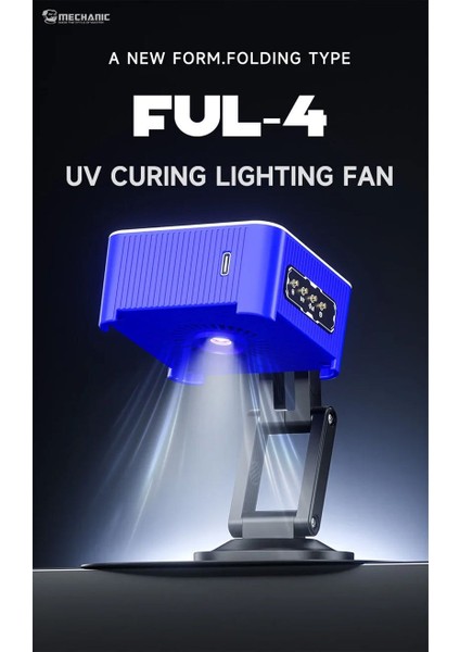 Mechanic Ful-4 Taşınabilir Katlanabilir Çok Işlevli Duman Tahliye Uv Kürleme Fanlı