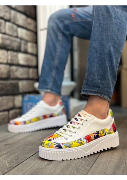 ET0801 Yüksek Taban Renk Desenli Erkek Spor Ayakkabı fiyatları