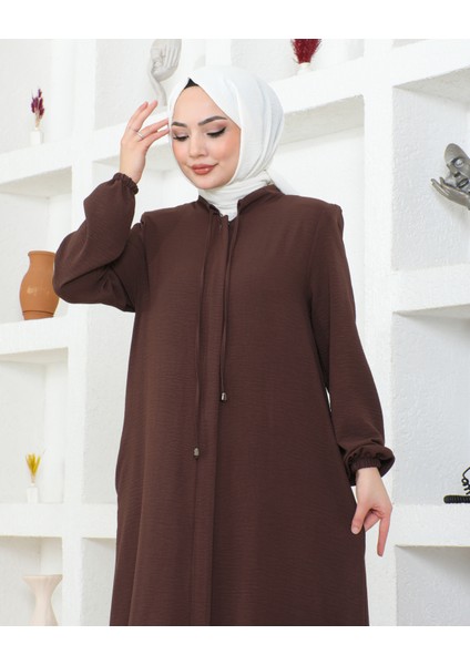 Salaş Kesim Aerobin Kumaş Ferace / Acı Kahve - F137