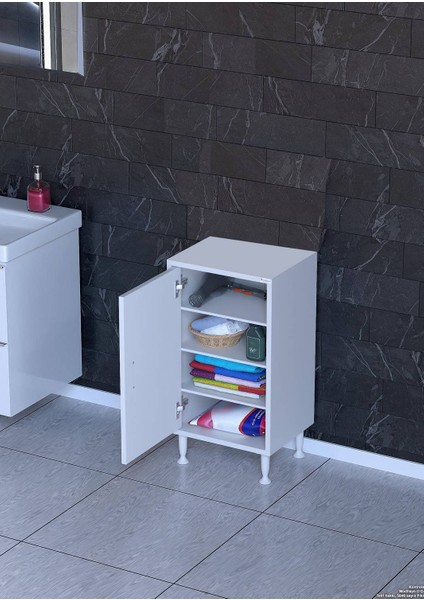 40X75X32,5 Cm’ Lik 1 Kapaklı 4 Göz Raf Dolap Organizatör Mutfak Dolabı Çok Amaçlı Dolap