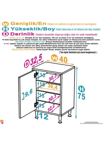 40X75X32,5 Cm’ Lik 1 Kapaklı 4 Göz Raf Dolap Organizatör Mutfak Dolabı Çok Amaçlı Dolap fiyatları