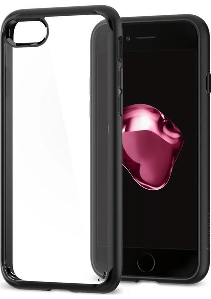 iPhone 7, 8, Se Uyumlu Iki Parça Manyetik Flip Metal Çerçeveli Arkası Camlı Kılıf Koruyucu Kapak