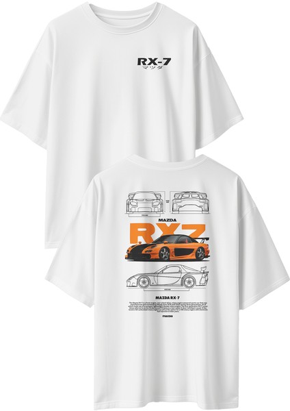 Mazda Rx7 Baskılı Oversize T-Shirt