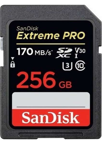 Extreme Pro 256GB Sdxc Card 170MB/S V30 Uhs-I U3 Hafiza Kartı SDSDXXY-256G-GN4IN