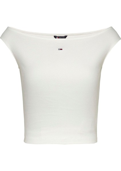 Beyaz Kadın Normal T-Shirt DW0DW20234YBL