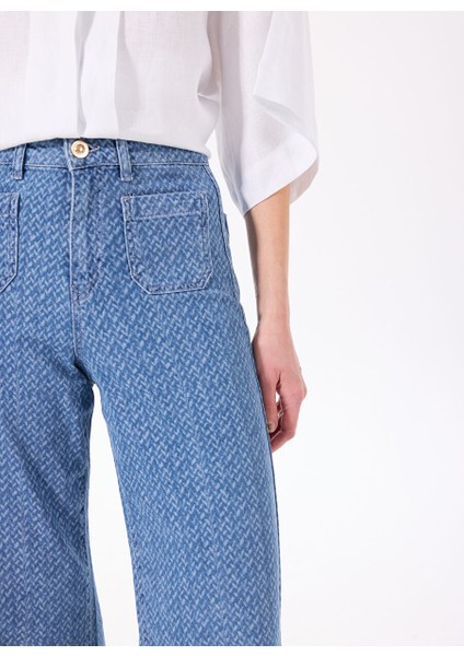 Açık Indigo Kadın Normal Düz Denim Pantolon F5SL-PNT0332 fırsatları