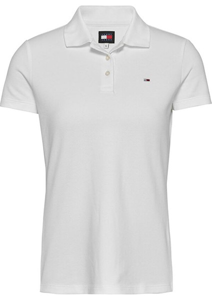 Beyaz Kadın Slim Fit T-Shirt DW0DW20160YBL