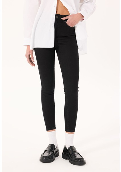Skinny Fit Siyah Kadın Denim Pantolon Georgıa Super Skınny 7 modelleri