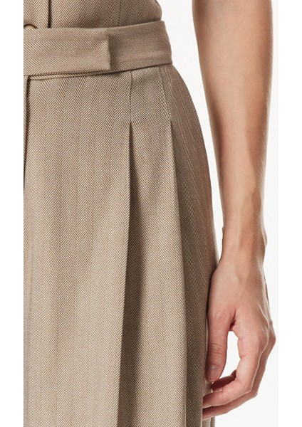 Bej Kadın Bol Kesim Pantolon F4WL-PNT0227 fırsatları