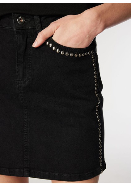 Siyah Kadın Denim Etek M4WL-ETK-1245