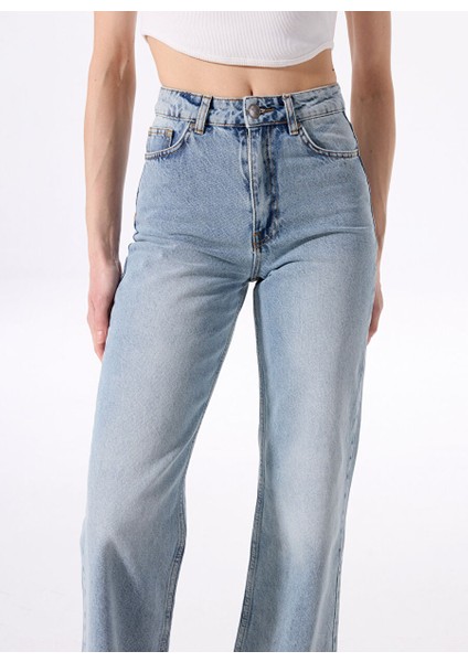 Indigo Kadın Regular Fit Yıkamalı Denim Pantolon J5SL-PNT7095 indirimleri
