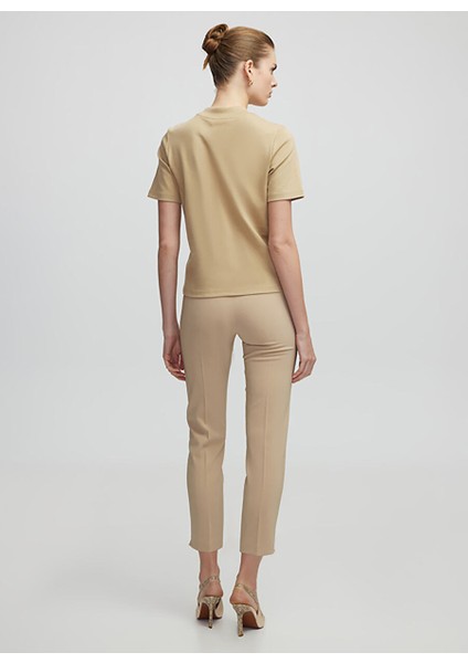 Ipekyol Bej Kadın Regular Fit Düz T-Shirt IS1250070098 fırsatları