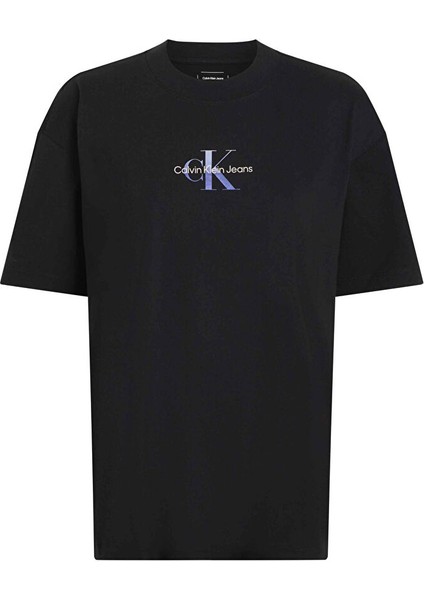 Siyah Kadın Normal Düz T-Shirt J20J225521BEH