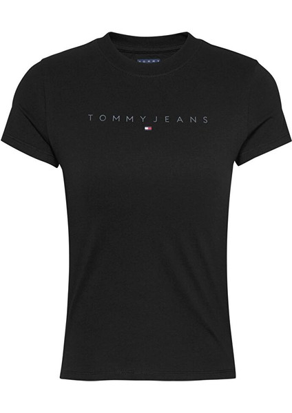 Siyah Kadın Slim Fit T-Shirt DW0DW20315BDS