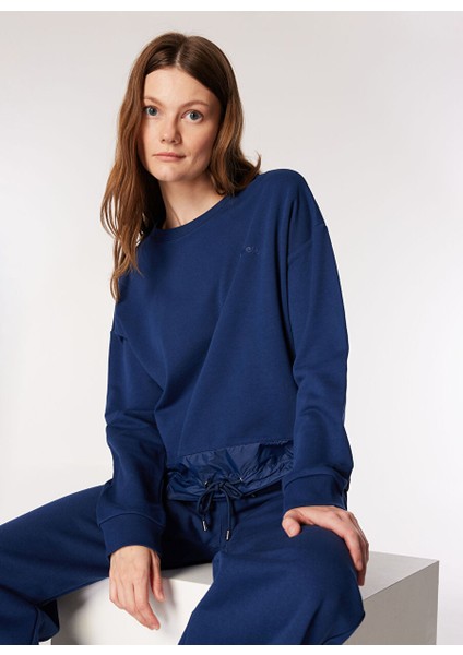 Lacivert Kadın Bisiklet Yaka Loose Fit Sweatshirt C4WL-SWT4806