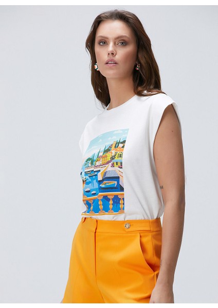 Beyaz Kadın Regular Fit T-Shirt 1094700 fiyatları