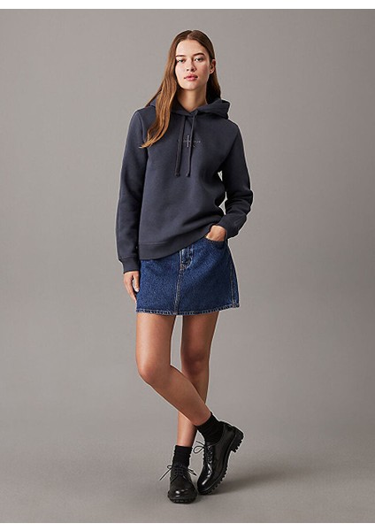 Siyah Kadın Kapüşon Standart Nakışlı Sweatshirt J20J223536BAN fiyatları