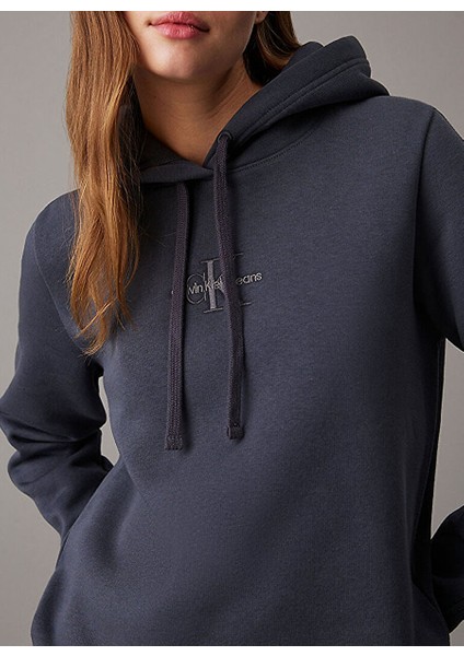 Siyah Kadın Kapüşon Standart Nakışlı Sweatshirt J20J223536BAN modelleri