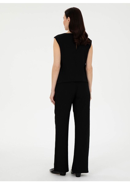 Siyah Kadın Loose Fit Pantolon Rısta-P fırsatları