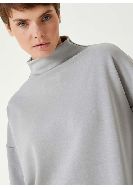 Gri Kadın Dik Basic Düz Sweatshirt 1092578 fiyatları