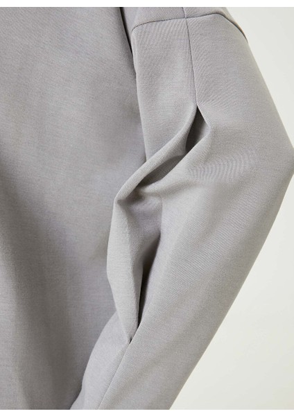 Gri Kadın Dik Basic Düz Sweatshirt 1092578 indirimleri
