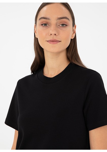 Siyah Kadın Slim Fit Düz T-Shirt Sımo fiyatları