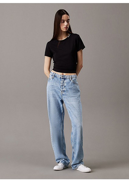 Siyah Kadın Normal T-Shirt J20J225540BEH