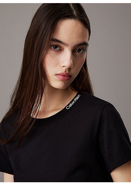 Siyah Kadın Normal T-Shirt J20J225540BEH