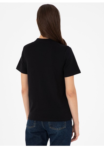 Siyah Kadın Slim Fit Düz T-Shirt Sımo indirimleri