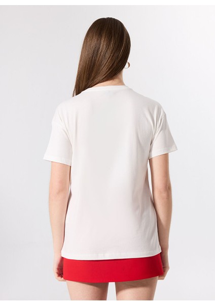 Kırık Beyaz Kadın Relaxed Düz T-Shirt F5SL-TST0283 indirimleri