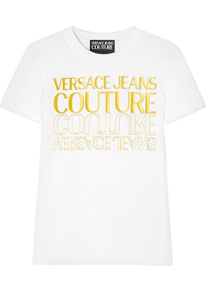 Yuvarlak Yaka Baskılı Beyaz Kadın T-Shirt 76HAHC00 indirimleri
