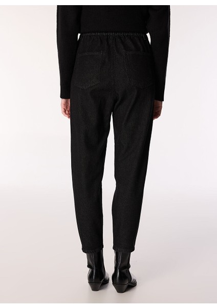 Siyah Kadın Carrot Düz Denim Pantolon F4WL-PNT W71