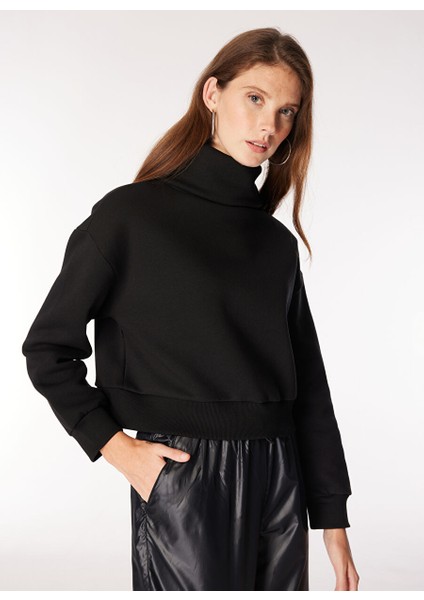 Siyah Kadın Dik Yaka Düz Sweatshirt Veja fiyatları
