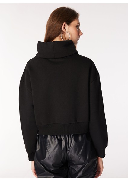 Siyah Kadın Dik Yaka Düz Sweatshirt Veja indirimleri