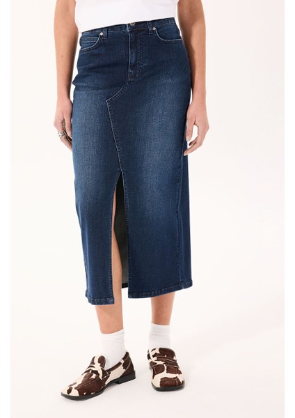 Koyu Indigo Kadın Denim Etek M4WL-ETK-1231 modelleri