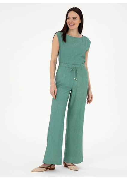 Yeşil Kadın Loose Fit Pantolon Rısta-P modelleri