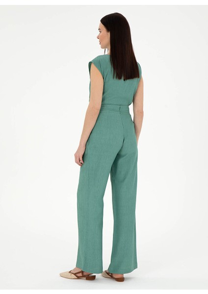 Yeşil Kadın Loose Fit Pantolon Rısta-P fırsatları