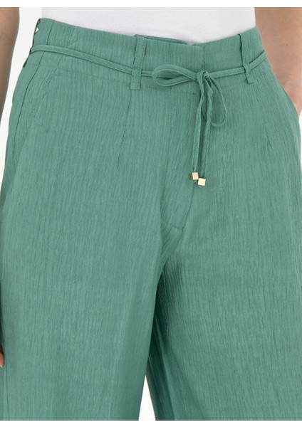 Yeşil Kadın Loose Fit Pantolon Rısta-P indirimleri