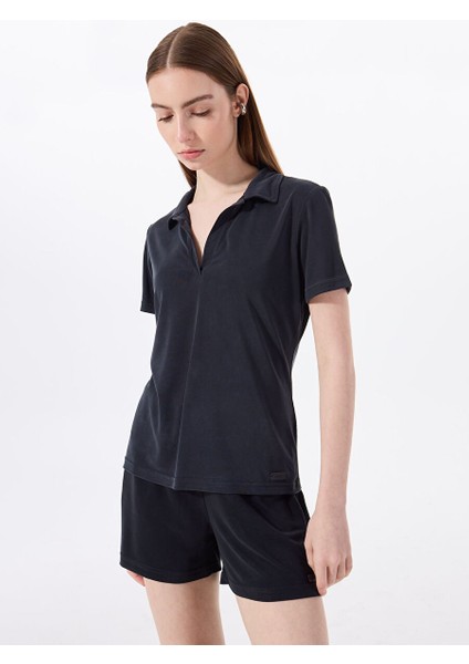Siyah Kadın Relaxed T-Shirt J5SL-TST7056