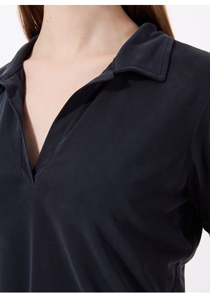 Siyah Kadın Relaxed T-Shirt J5SL-TST7056