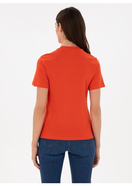 Kırmızı Kadın Standart T-Shirt Sımo indirimleri