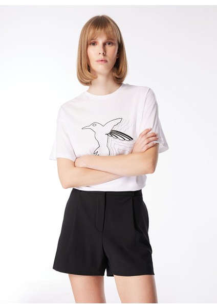 Yüksek Bel Tailored Fit Siyah Kadın Şort F4SL-SHT W38