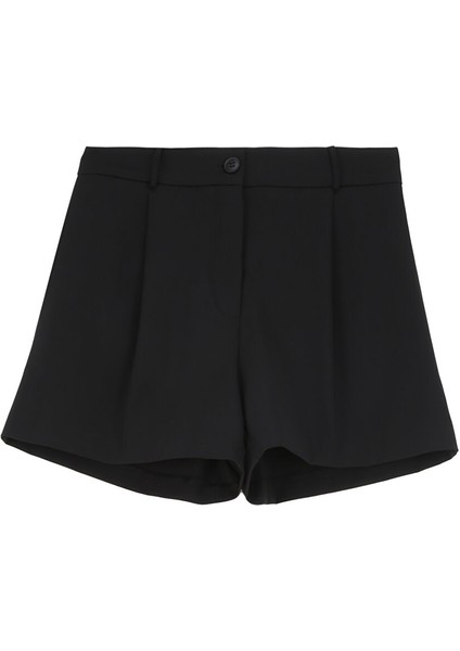 Yüksek Bel Tailored Fit Siyah Kadın Şort F4SL-SHT W38