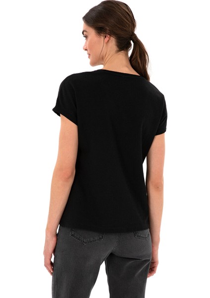 Siyah Kadın Regular Fit T-Shirt Gebı indirimleri