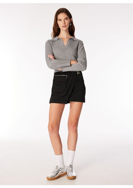 Siyah Kadın A-Form Fit Etek F4WL-ETK0251
