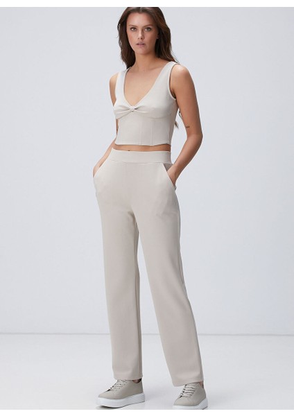 Kırık Beyaz Kadın Regular Fit Eşofman Altı 1094241